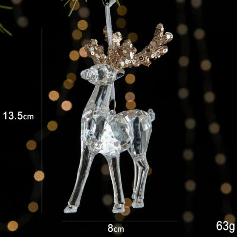 Pingente de Natal Acrílico Transparente Lenogue Cervo