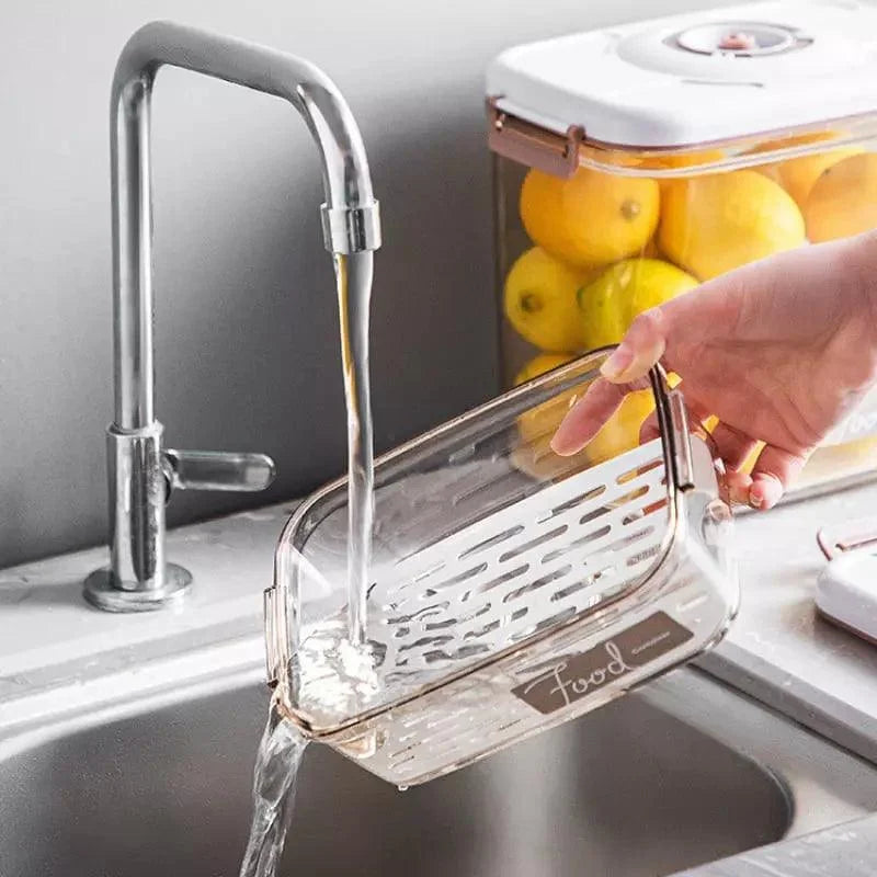 Pote Hermético com Tampa e Selador a Vácuo para Alimentos Lenogue