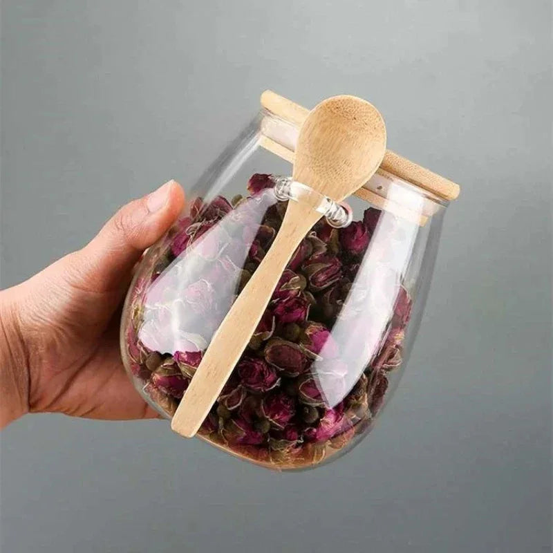 Pote Hermético de Vidro com Tampa Vedada para Café e Açúcar Lenogue Transparente (1 L)