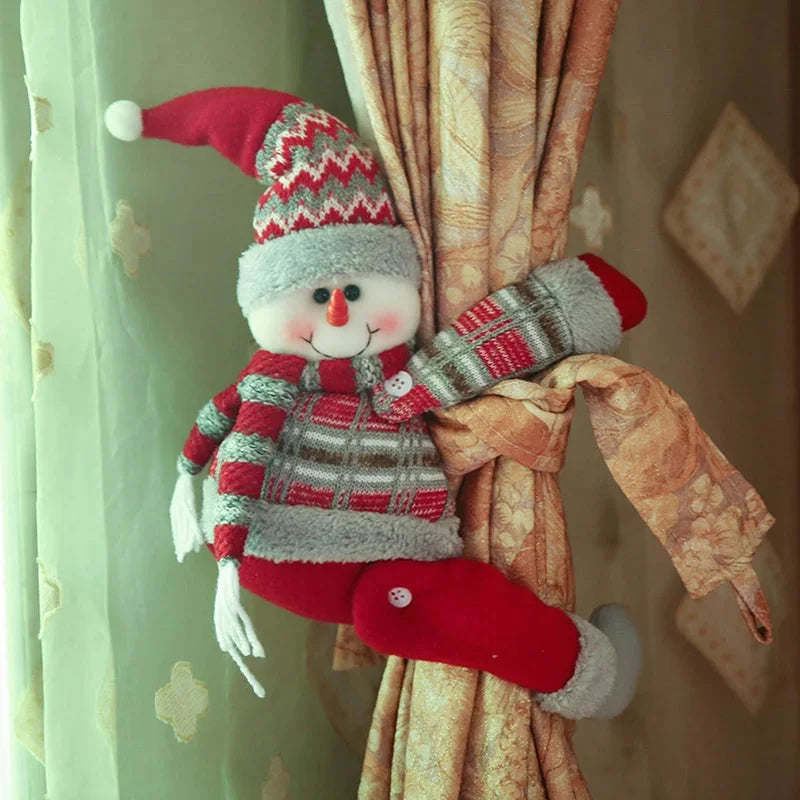 Prendedor de Cortina Natalino Vermelho para Decoração Festiva Lenogue