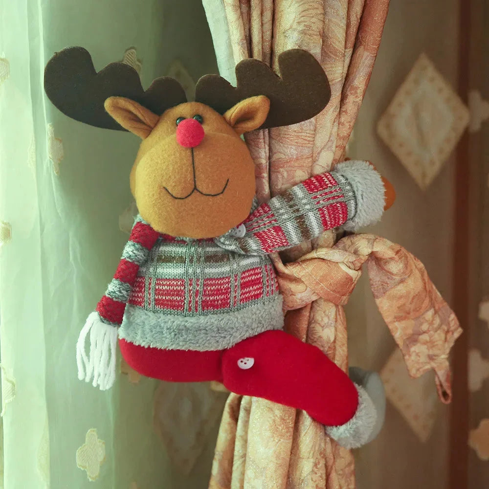 Prendedor de Cortina Natalino Vermelho para Decoração Festiva Lenogue