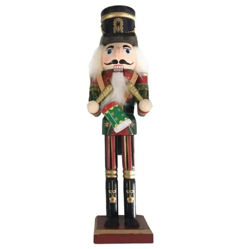 Quebra Nozes Soldado de Madeira 30cm para Decoração Natalina Lenogue Modelo 01