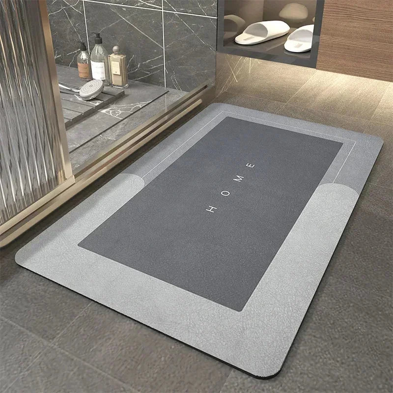 Tapete Antiderrapante Premium com 3 Camadas Retangular Lenogue Cinza / 40cm x 60cm