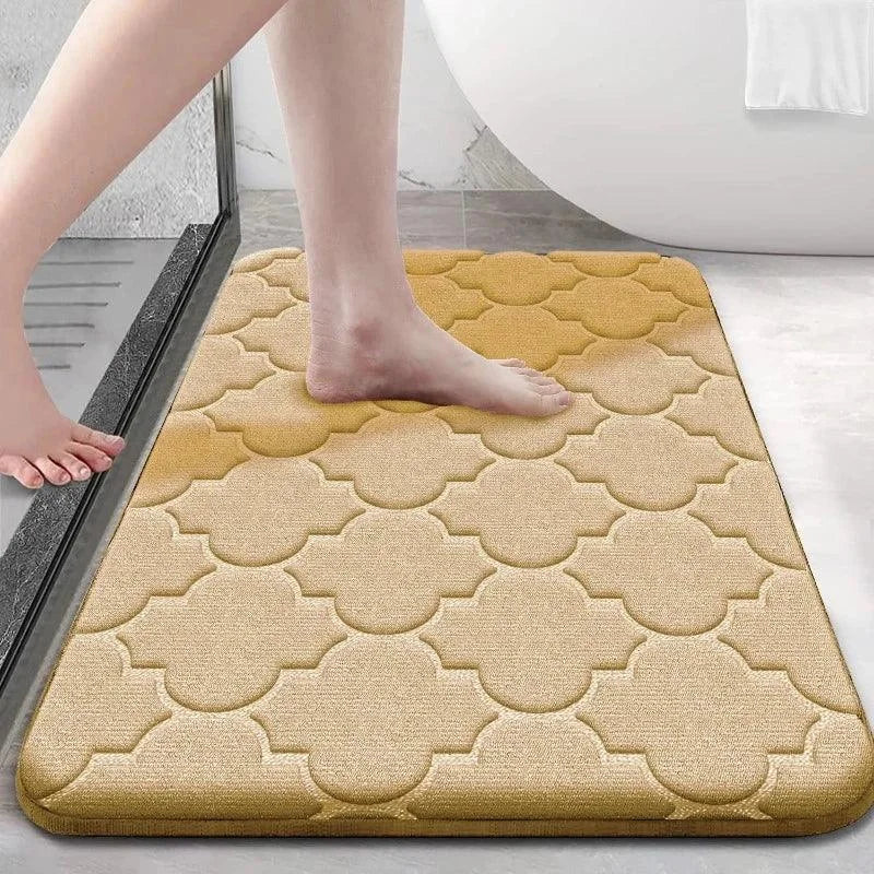 Tapete de Veludo Coral Antiderrapante Absorvente para Banho Lenogue Damasco / 40 Cm x 60
