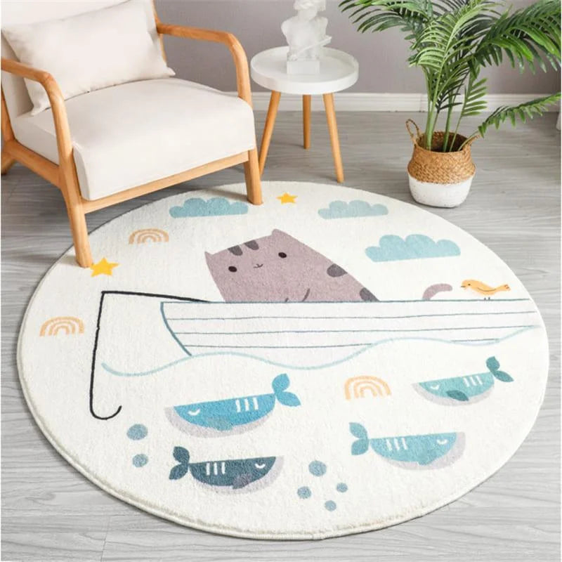 Tapete Infantil Gato Antiderrapante Premium Lenogue / 80cm x
