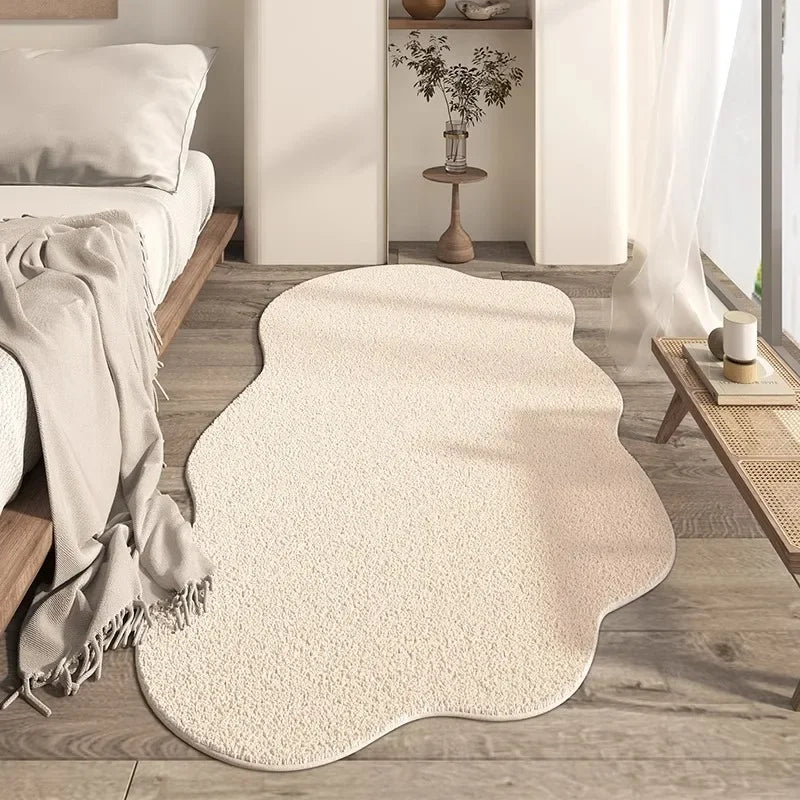 Tapete Irregular Plush para Sala e Quarto Lenogue Bege / 50 x 80 Cm