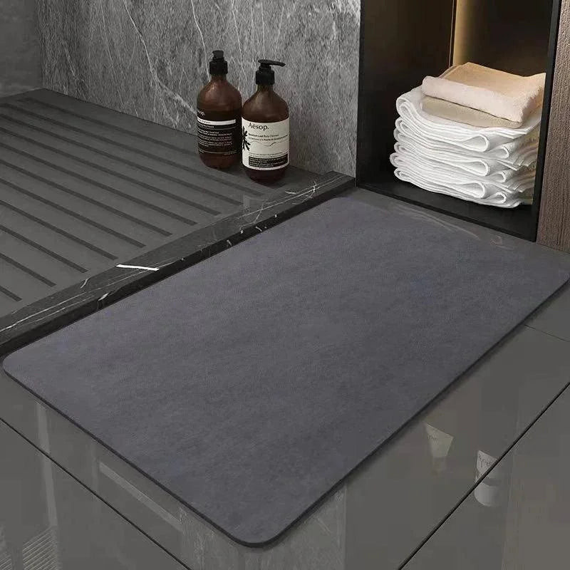 Tapete Moderno Absorvente Antiderrapante para Banheiro Lenogue Cinza Escuro / 40x60 Cm