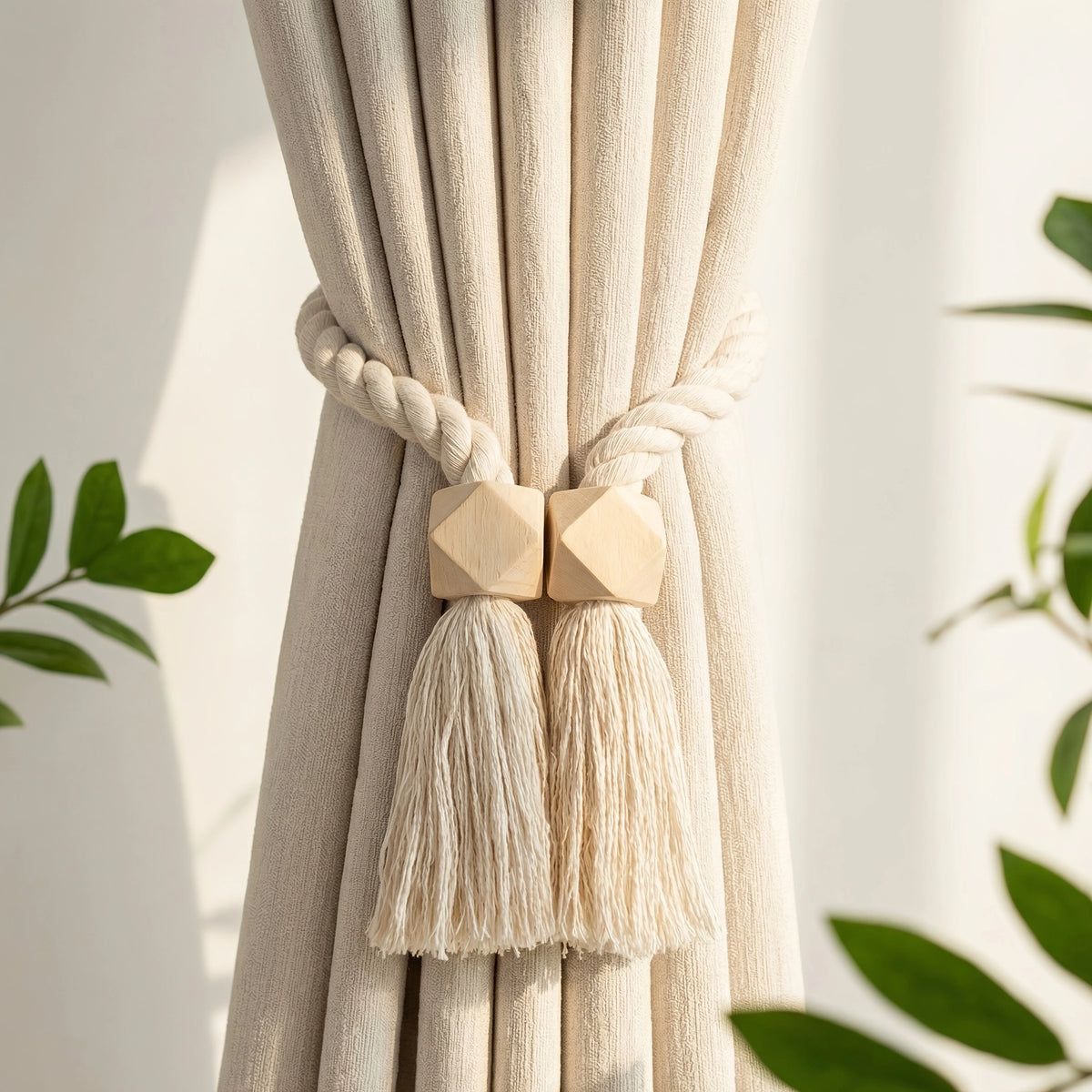 Tira de Cortina Maison Boho Madeira com Fixação Magnética Lenogue