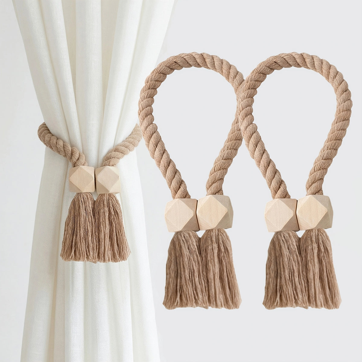 Tira de Cortina Maison Boho Madeira com Fixação Magnética Lenogue
