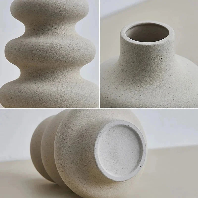 Vaso Cerâmico Estilo Nórdico Decorativo para Sala e Quarto Lenogue