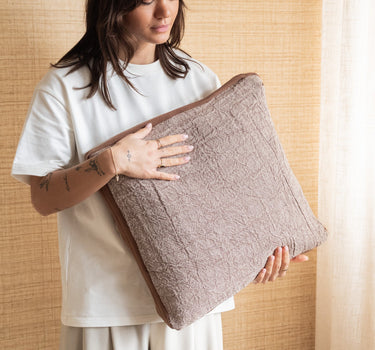100% Feather Cushion Alpha Taupe Linen - Things I Like Things I Love