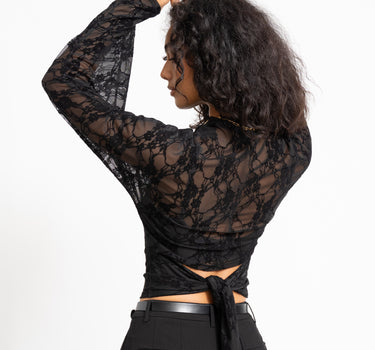 TILTIL Blair Spitzen-Langarmshirt Schwarz