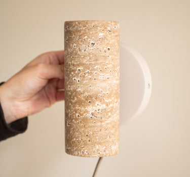 Tivoli Cylinder Wall Lamp Marble / Travertine