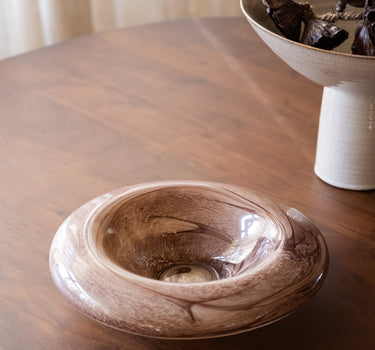 Handgefertigte Deko-Schale Jade-Glas