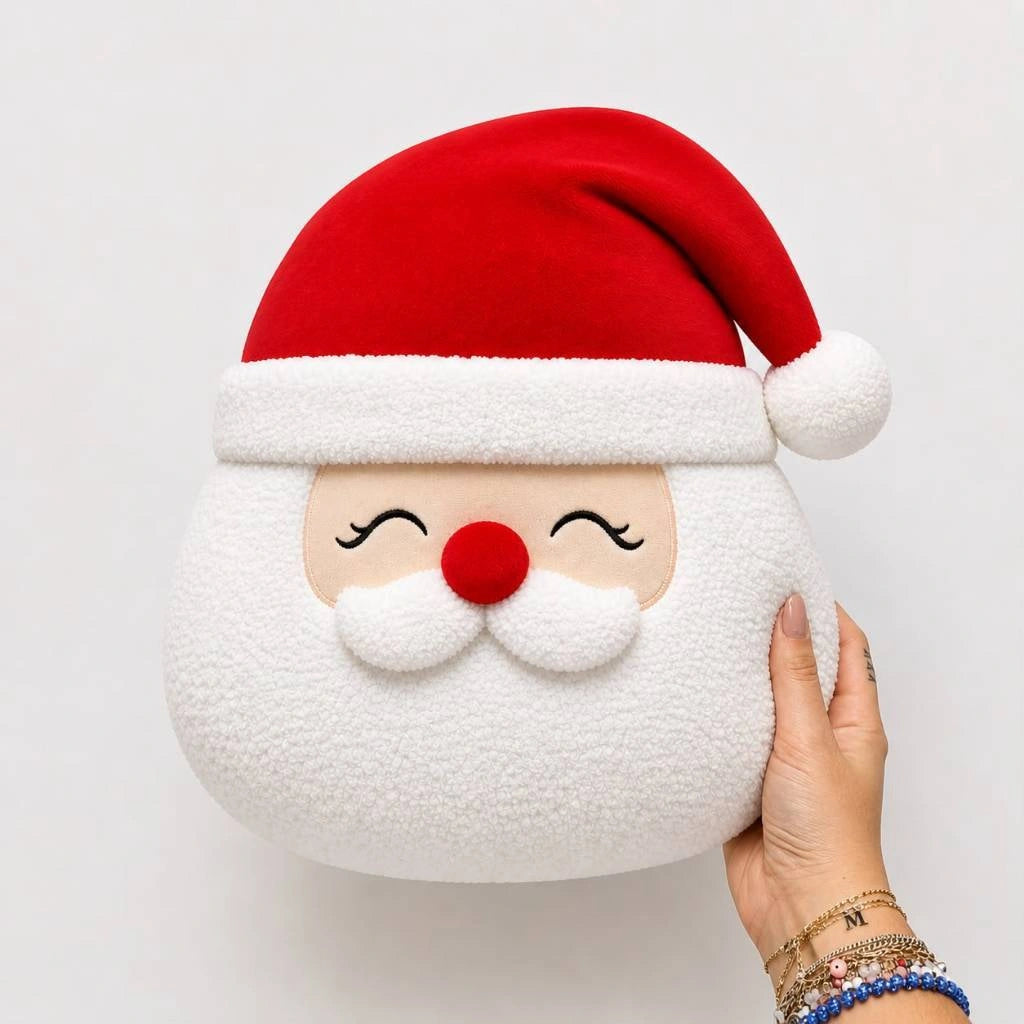 Almofada Natalina Papai Noel Confort Pelúcia Fibra Siliconada Lenogue