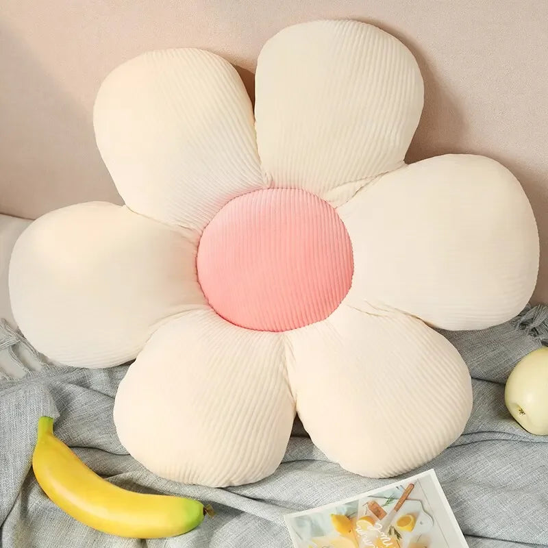Almofadas Decorativas de Girassol para Sala e Quarto Lenogue Branco Rosa / 1 Unidade