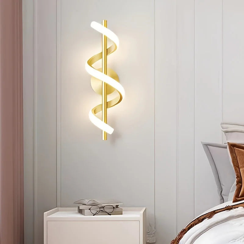 Arandela Espiral Led com 3 Cores para Quarto Sala e Corredor Lenogue Dourado