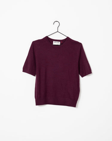 Aware Cara O-Neck Wool Knit Top Catawba Grape - Things I Like Things I Love