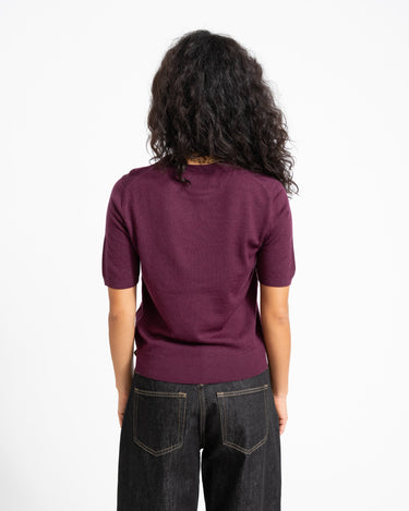 Aware Cara O-Neck Wool Knit Top Catawba Grape - Things I Like Things I Love