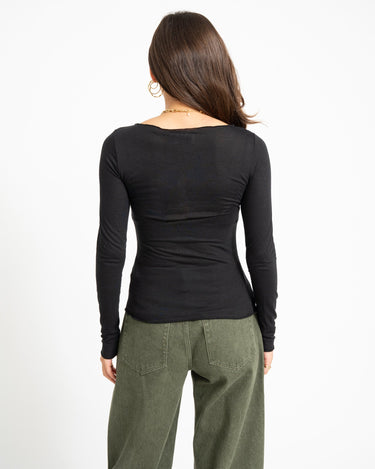 Aware Glesha Boatneck Top Black - Things I Like Things I Love