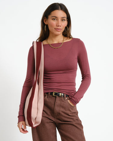Aware Glesha Boatneck Top Catawba Grape - Things I Like Things I Love