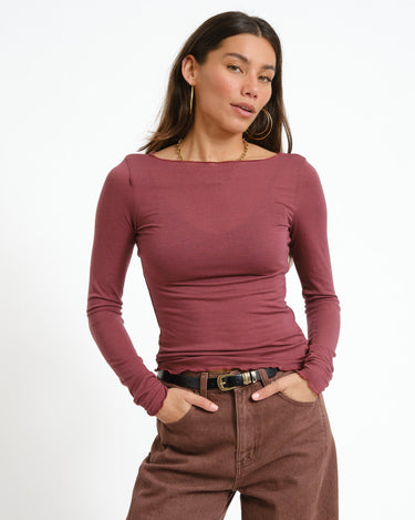 Aware Glesha Boatneck Top Catawba Grape - Things I Like Things I Love