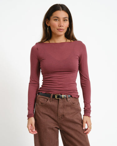 Aware Glesha Boatneck Top Catawba Grape - Things I Like Things I Love