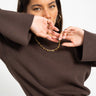 Aware Hanna Crew Neck Knit Pullover Chocolate Torte - Things I Like Things I Love