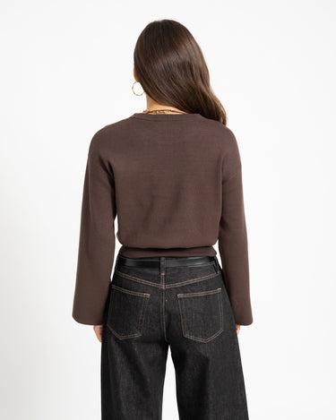 Aware Hanna Crew Neck Knit Pullover Chocolate Torte - Things I Like Things I Love