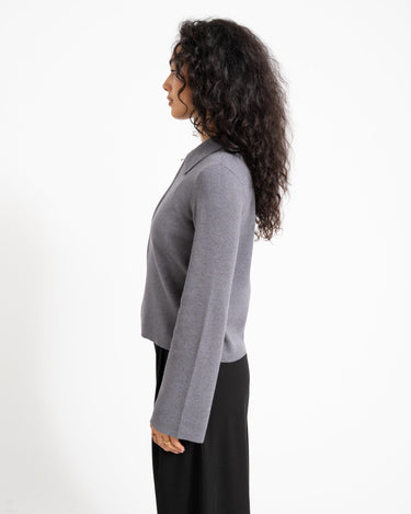 Aware Hanna Knit Cardigan Dark Grey Melange - Things I Like Things I Love
