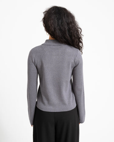 Aware Hanna Knit Cardigan Dark Grey Melange - Things I Like Things I Love