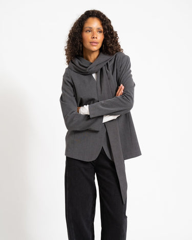 Aware Noerrebro V-Neck Blazer Grey Melange - Things I Like Things I Love