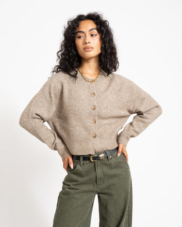 Aware Osterbro O-Neck Knit Cardigan Natural Melange - Things I Like Things I Love