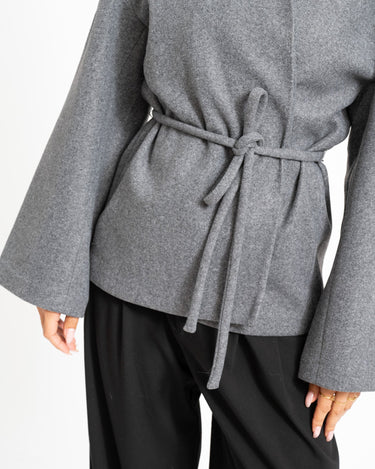 Aware Sijina V-Neck Short Jacket Dark Grey Melange - Things I Like Things I Love