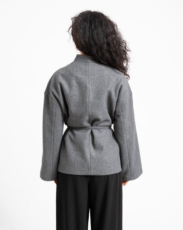 Aware Sijina V-Neck Short Jacket Dark Grey Melange - Things I Like Things I Love