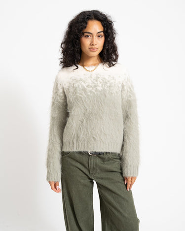 Aware Stroget O-Neck Knit Fog Groen/Birch - Things I Like Things I Love