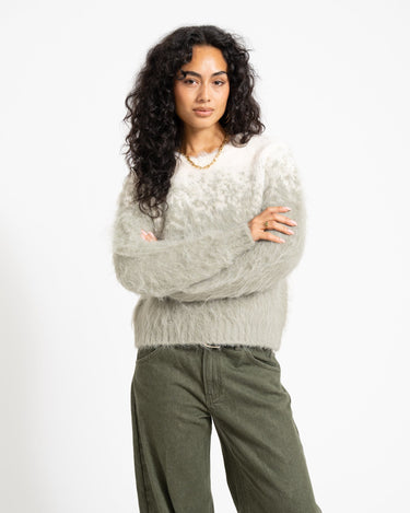 Aware Stroget O-Neck Knit Fog Groen/Birch - Things I Like Things I Love