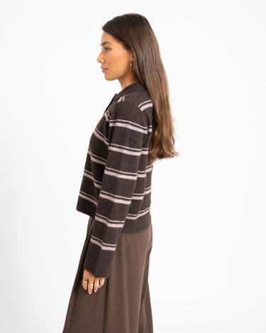 Aware Tacey Polo Knit Chocolate Torte - Things I Like Things I Love