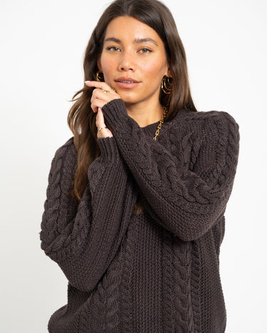 Aware Toa O-Neck Knit Pullover Chocolate Torte - Things I Like Things I Love