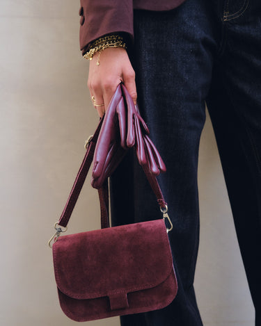 Bag Flora REAL SUEDE Bordeaux - Things I Like Things I Love