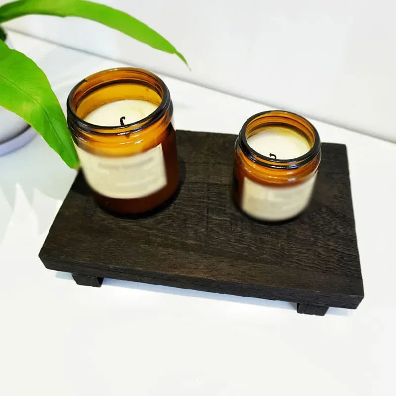 Bandeja de Madeira Retangular para Banheiro e Lavabo Lenogue Preto