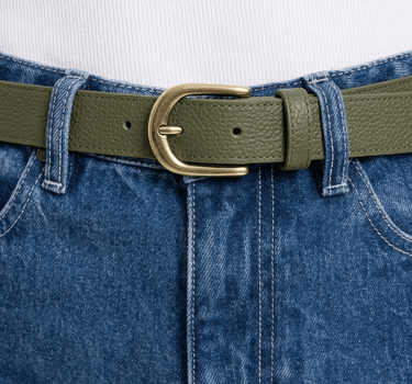 Belt Suus Classic REAL LEATHER Olive Groen - Things I Like Things I Love