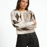 Bless Argyle Knit Cardigan Birch - Things I Like Things I Love