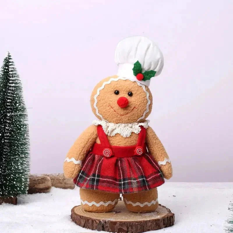 Boneco de Pelúcia Biscoito Natalino para Decoração Festiva Infantil thangsilikethingsilove.com Vestido