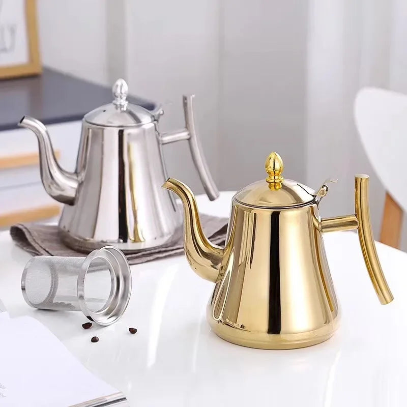 Bule de Aço Premium com Infusor Removível para Chá e Café Lenogue
