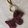 Bumpy Dog Bag Charm Real Suede Bordeaux - Things I Like Things I Love