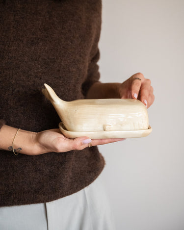 Butter Dish Whale Beige - Things I Like Things I Love