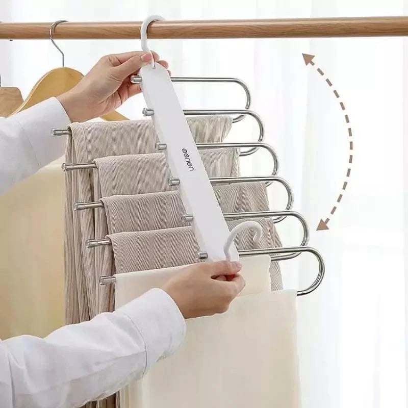 Cabide Organizador de Calças 6 em 1 para Guarda-roupa Lenogue