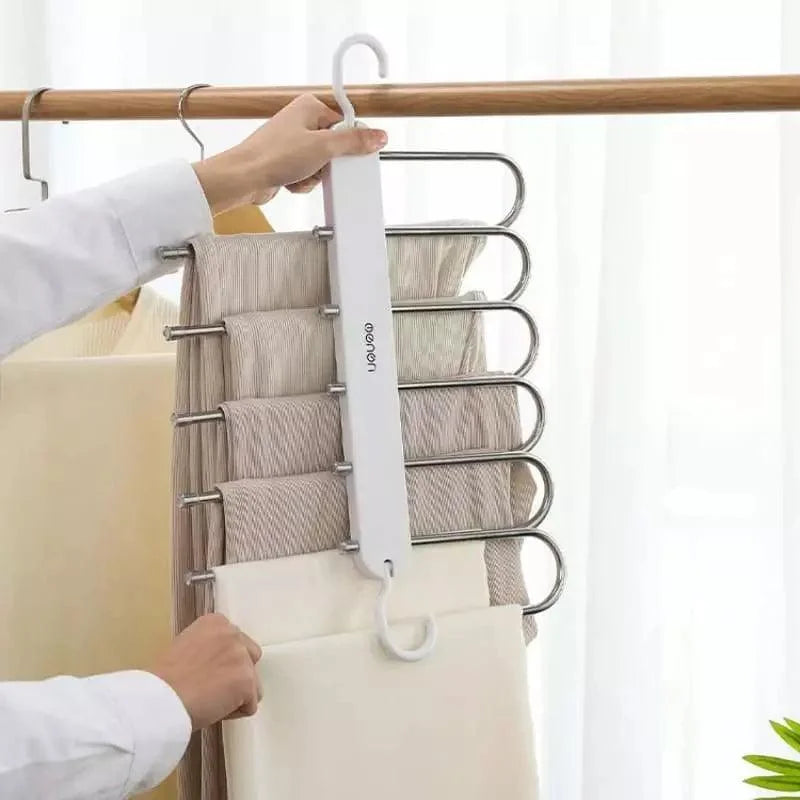 Cabide Organizador de Calças 6 em 1 para Guarda-roupa Lenogue Branco