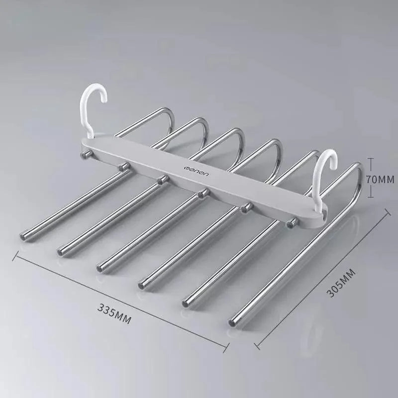 Cabide Organizador de Calças 6 em 1 para Guarda-roupa Lenogue Cinza